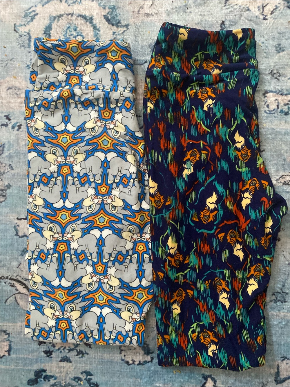 LuLaRoe Disney Leggings Lot of 2 Tween Thumper Bambi Lion King Scar Villain